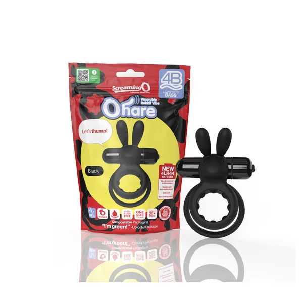 Screaming O 4b Ohare Vibrating Rabbit Double Cockring Black