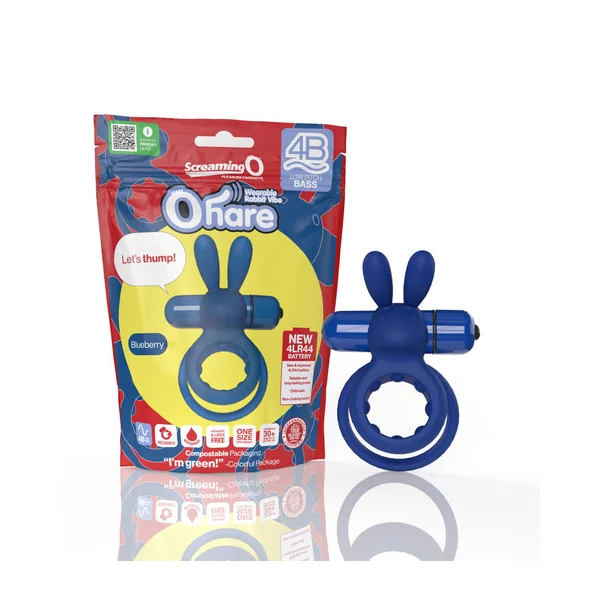 Screaming O 4b Ohare Vibrating Rabbit Double Cockring Blueberry