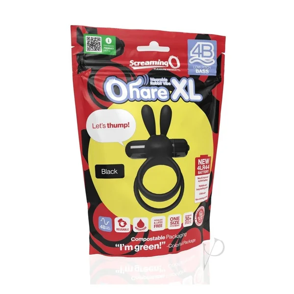 Screaming O 4B Ohare XL Silicone Vibrating Cock Ring - Black