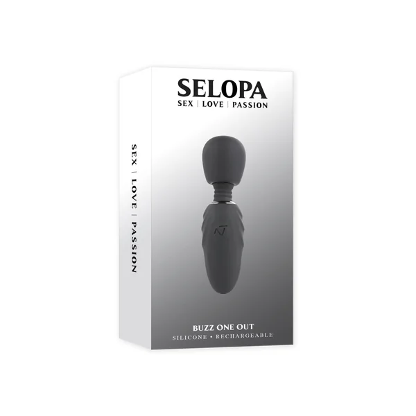 Selopa Buzz One Out Rechargeable Silicone Mini Wand - Black