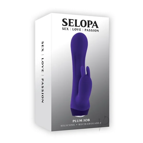 Selopa Plum Job Rechargeable Silicone Rabbit Vibrator - Purple