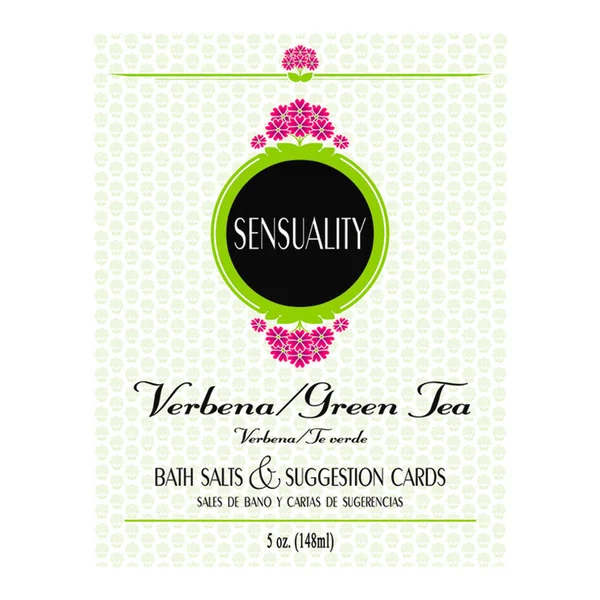 Sensuality Bath Salts & Suggestion Cards - Verbena/Green Tea