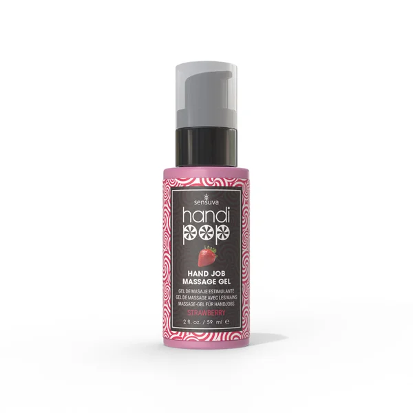 Sensuva HandiPop Edible Hand Job Massage Gel Strawberry 2 oz.