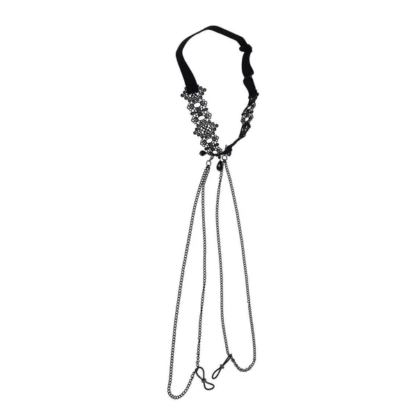 Sex and Mischief Lace Bondage Collar with Nipple Ties