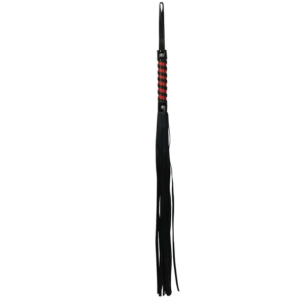 Sex and Mischief Red and Black Stripe Flogger