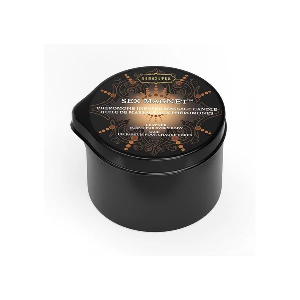 Sex Magnet Pheromone Massage Candle with Pour Spout – Small – Leather
