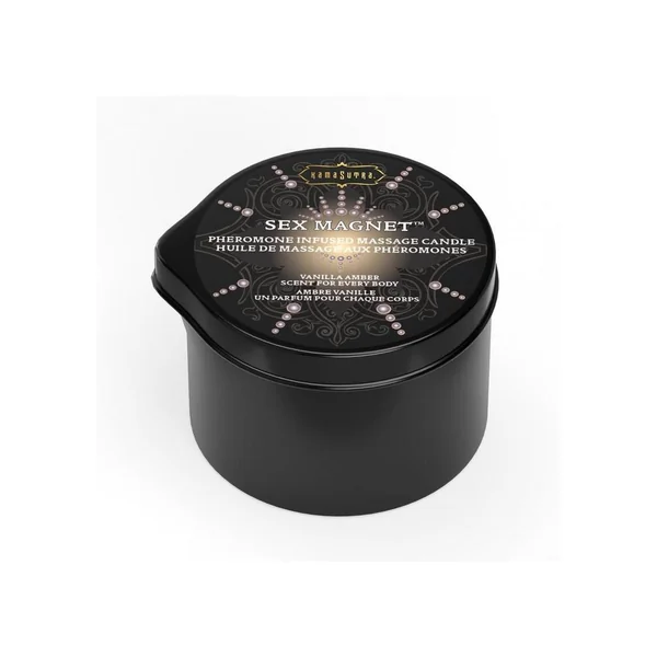 Sex Magnet Pheromone Massage Candle with Pour Spout – Small – Vanilla/Amber
