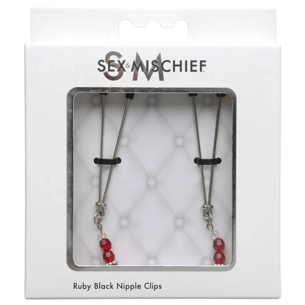 Sex & Mischief Ruby Black Nipple Clips