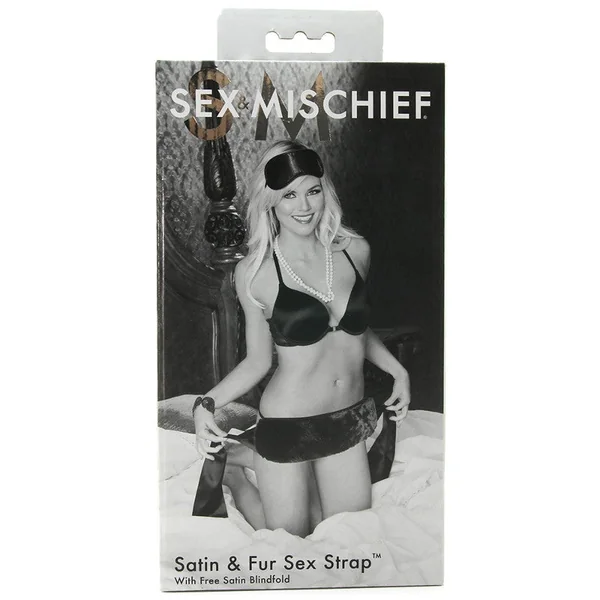 Sex & Mischief Satin & Fur Sex Strap