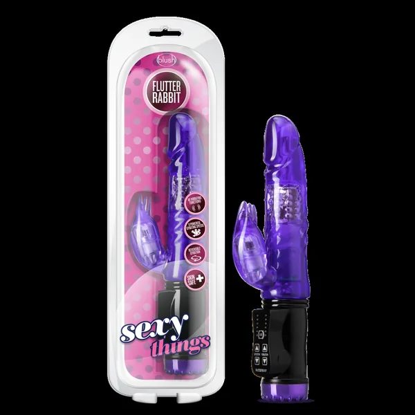 Sexy Things By Blush® | Flutter Rabbit Realistic Purple 8.5-Inch Rabbit Vibrator