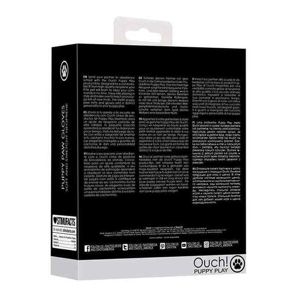 Shots Ouch Puppy Play Paw Cut-Out Gloves - White