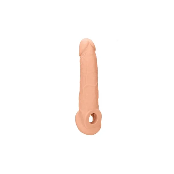 Shots Toys - RealRock - 9" Penis Sleeve with Ball Strap - Beige
