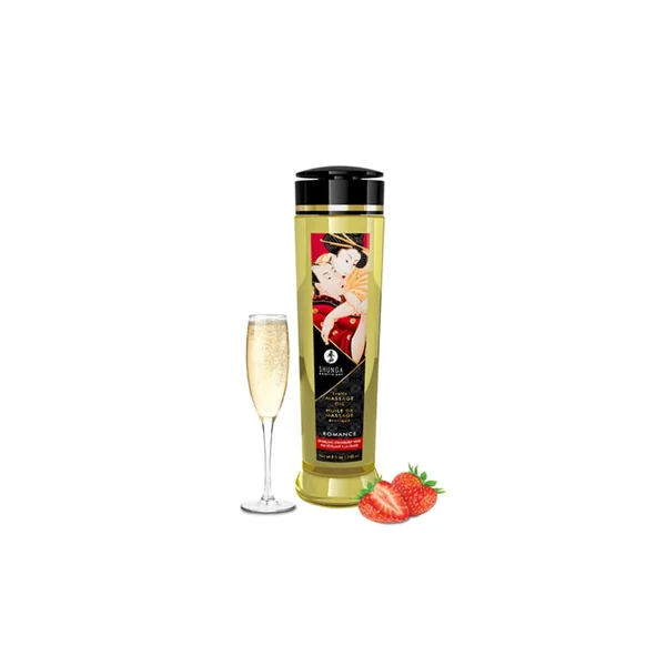 Shunga - Erotic Massage Oil - 8oz - Strawberry Wine