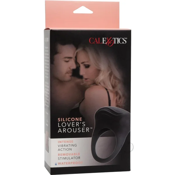 Silicone Lovers Arouser Vibrating Penis Ring Waterproof Black