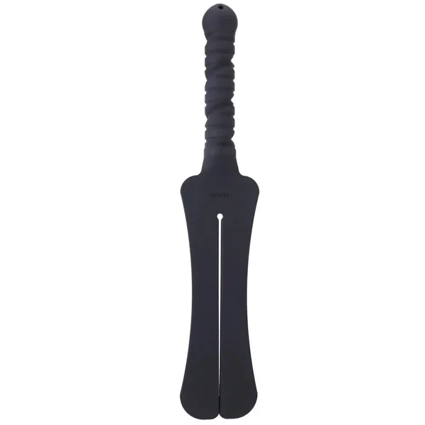 Silicone Soft Slapper Impact Play Trip 2 Tawse Paddle - Onyx