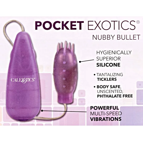 Silicones Slims NubbyVibrating Bullet Multispeed Remote 3 inch Purple