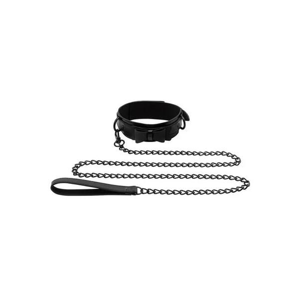 Sincerely Bow Tie Collar Leash – Black