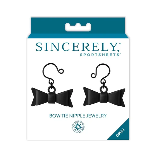 Sincerely, Sportsheets Bow Tie Nipple Jewelry Black
