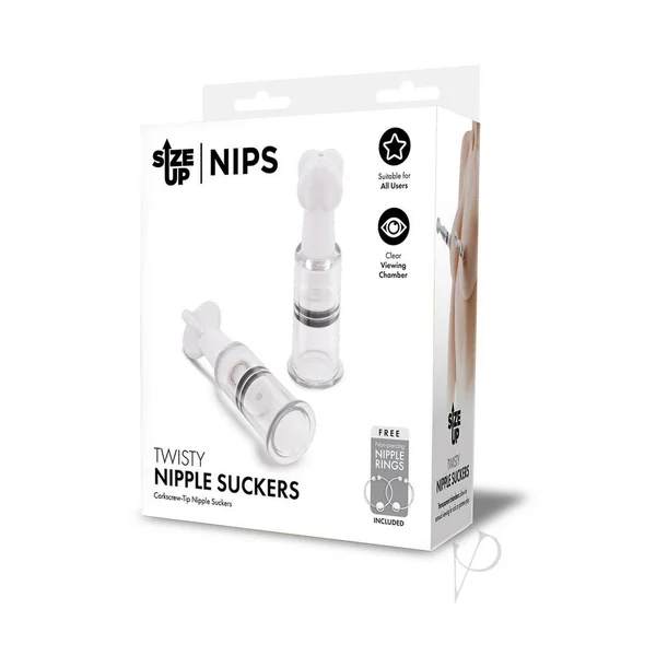 Size Up Twisty Nipple Suckers - Small - Clear/Black