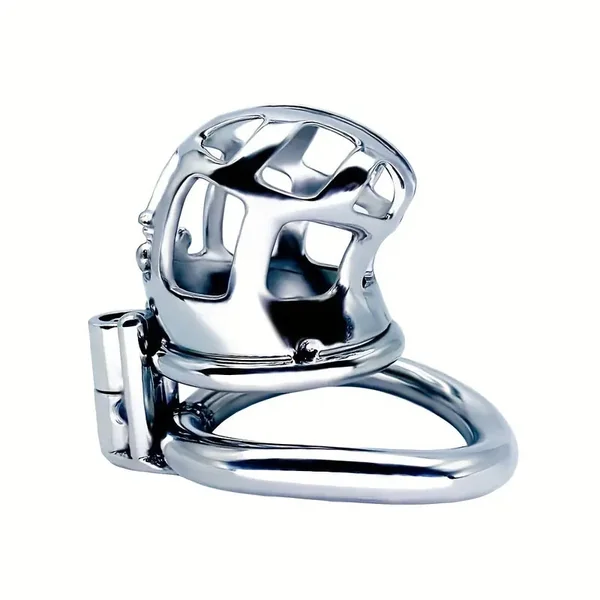 Small Stainless Steel Hollow Male Chastity Cage Bent Tube Design Penis Cage