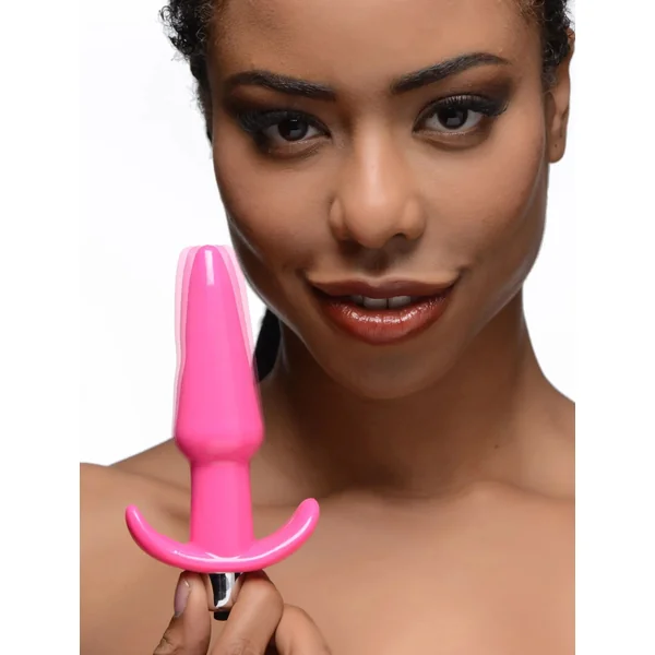 Smooth Vibrating Anal Plug - Pink