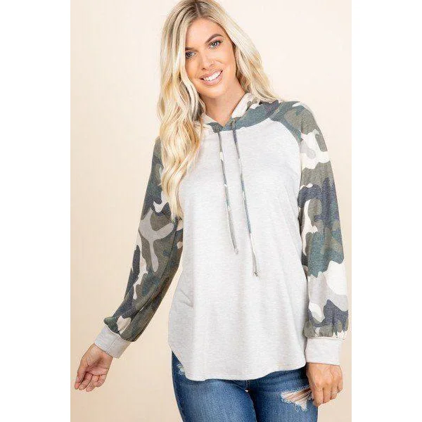 Solid French Terry Casual Hoodie