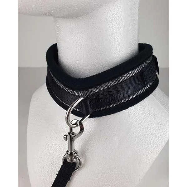 Spartacus Collar & Leash - Neoprene Silver