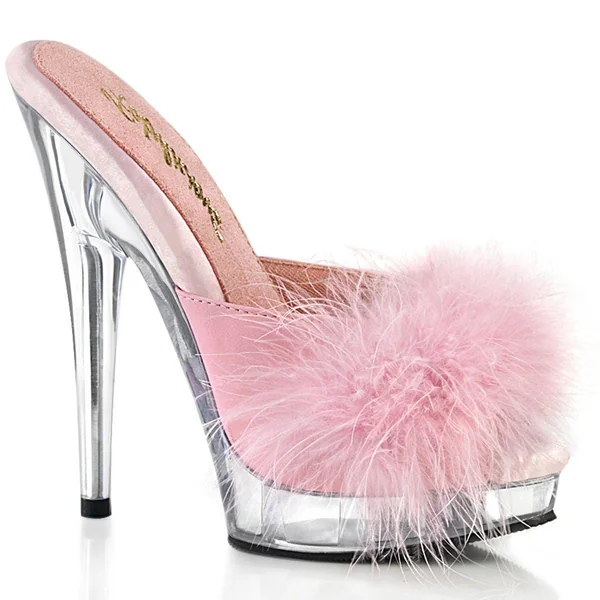 SS-SULTRY-601F Slide | Pink Faux Leather