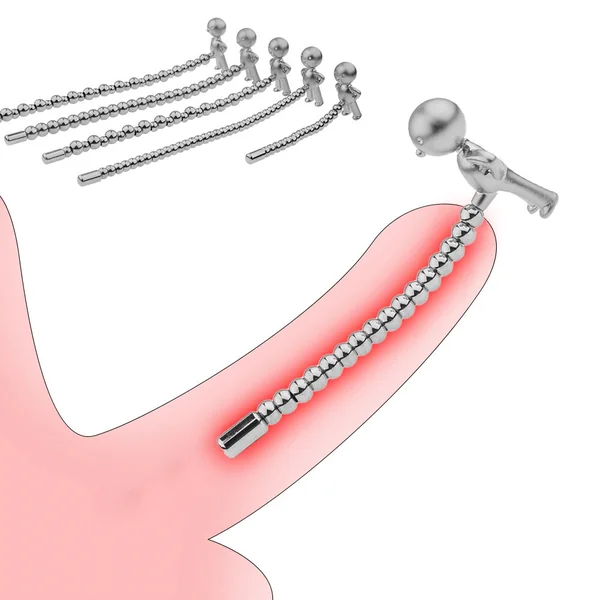 Stainless Steel Urethral Sounding Penis Plug Long Beaded Cum Stopper