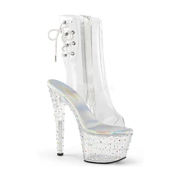 STARDANCE-1018C-7 Platform Boot | Clear Vinyl