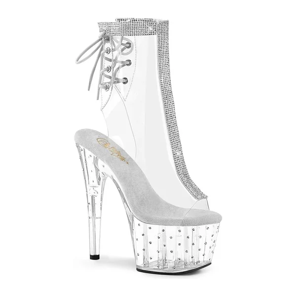 STARDUST-1018C-2RS Exotic Ankle Boot | Clear Vinyl