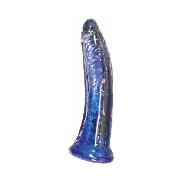 Stardust Galactic Stellar Textured 8 In. Jelly Fantasy Dildo Crystal Blue