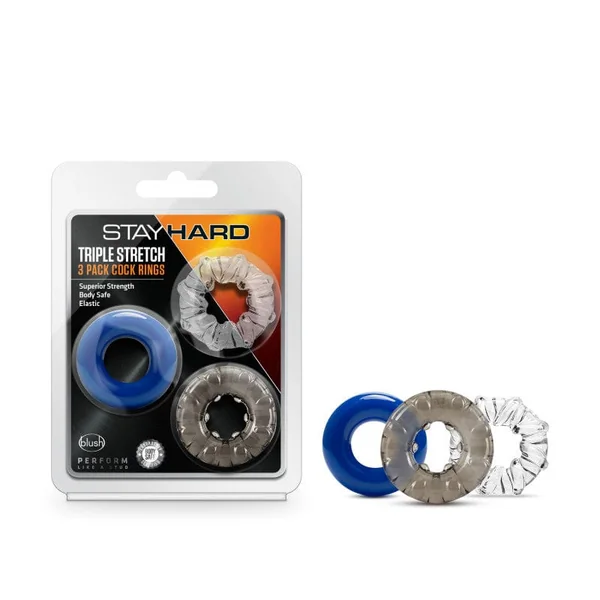 Stay Hard Triple Stretch - Cock Rings - Set of 3