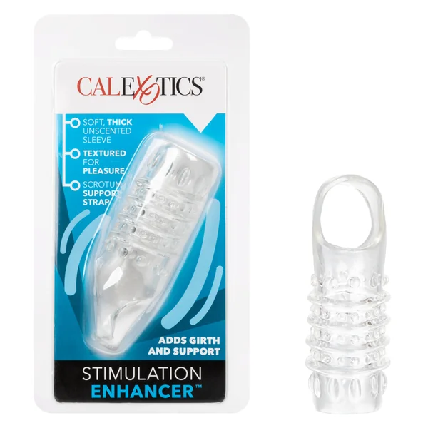 Stimulation Enhancer Textured Penis Sleeve 4.25in - Clear