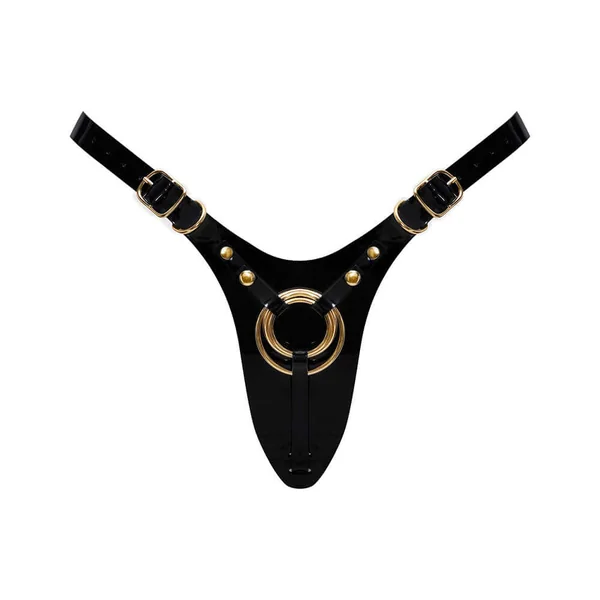 Strap On Me Leatherette Harness Fabulous One Size Black Glossy