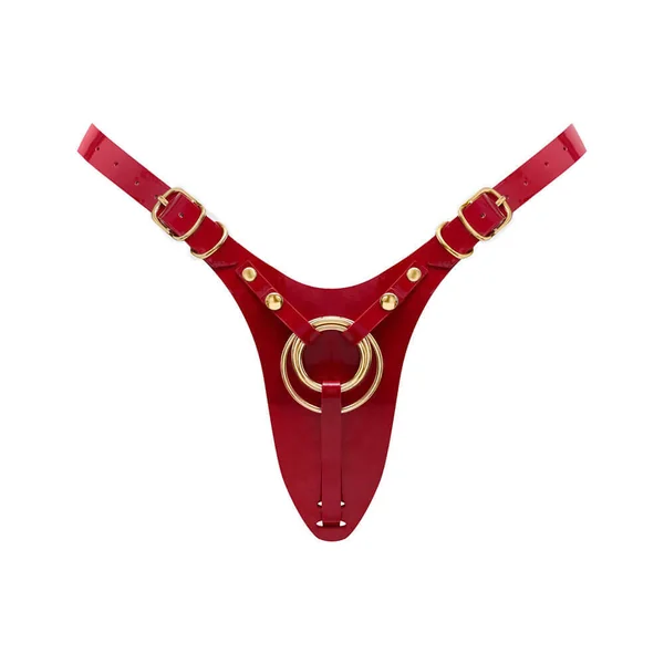 Strap On Me Leatherette Harness Fabulous One Size Red Glossy