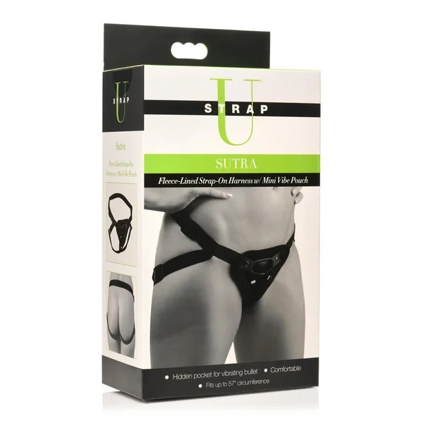 Strap U Sutra Harness With Vibe Pocket Black