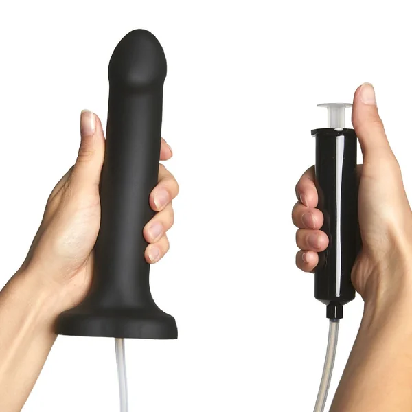Strap-On-Me 5.7 Inch Silicone Squirting Cum Dildo - Black