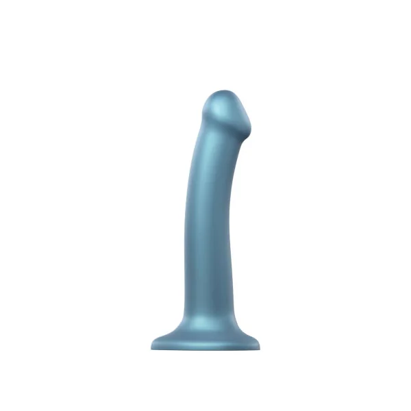 Strap-on-Me Duck Egg Blue Metallic Shine Mono Density Dildo Medium