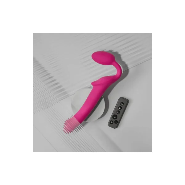 Strap-On-Me Vibrating Bendable Strapless Strap-On, Large, 6.18 Inch Insertable, 1.65 Inch Max Width, Fuchsia