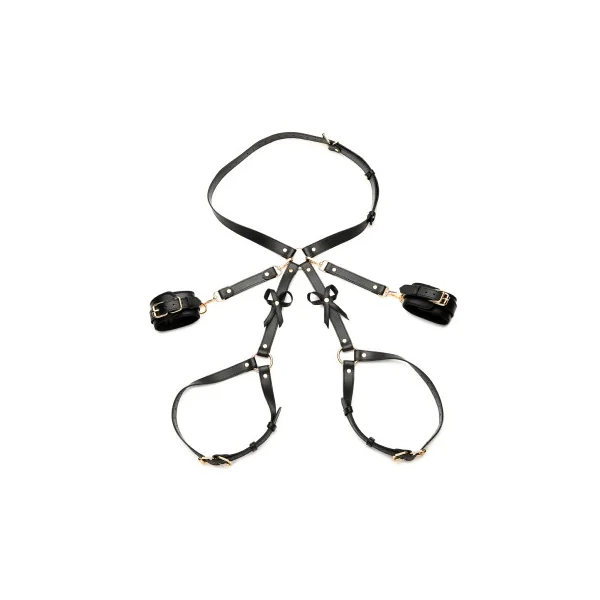 STRICT Bondage Harness with Bows, Black, M/L