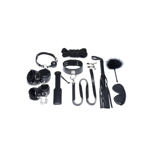 Strict Deluxe Bondage Set (10pc) – Black