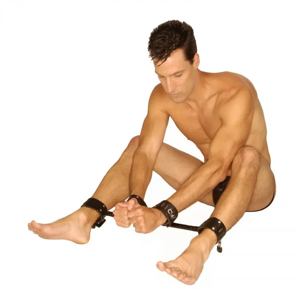 Strict Leather Locking Wrist and Ankle BDSM Spreader Bar