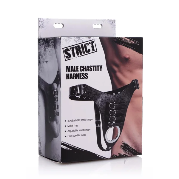 Strict Male Chastity Strap On Harness