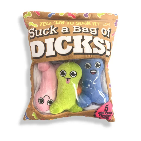 Suck a Bag of Dicks Plushy Pillow with Five Plush Dicks