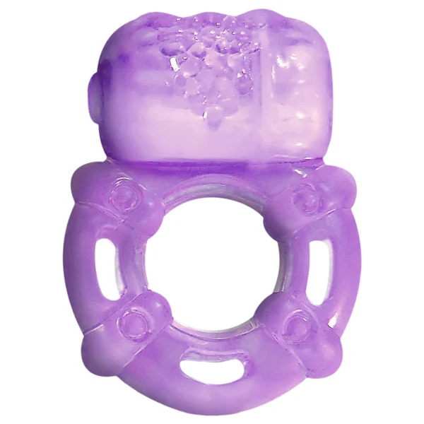 Super Stud Orgasmic Vibrating Silicone Cock Ring Waterproof – Purple