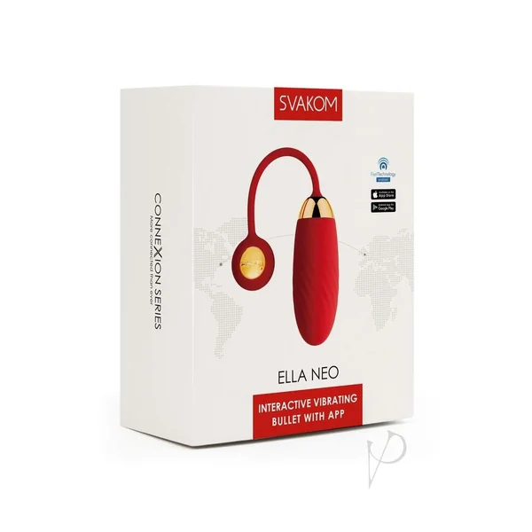 Svakom Ella Neo Silicone Interactive Bullet Vibrator - Red/Gold
