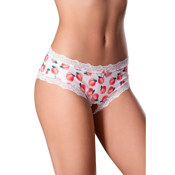 SWEET TREATS CROTCHLESS BOY SHORT & LUBE PEACH MEDIUM