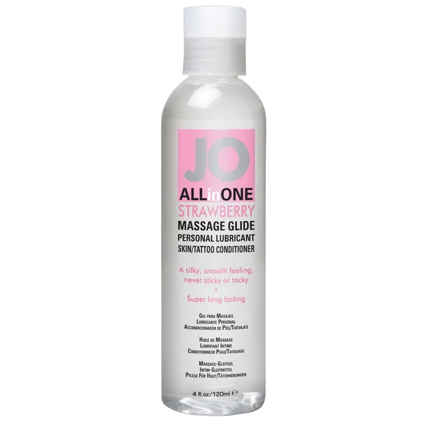 System JO All In One Massage Glide - 4 oz Strawberry