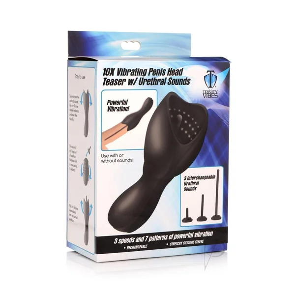 T4m 10x Vibe Penis Head W/ Sounds Cock Stimulator Black